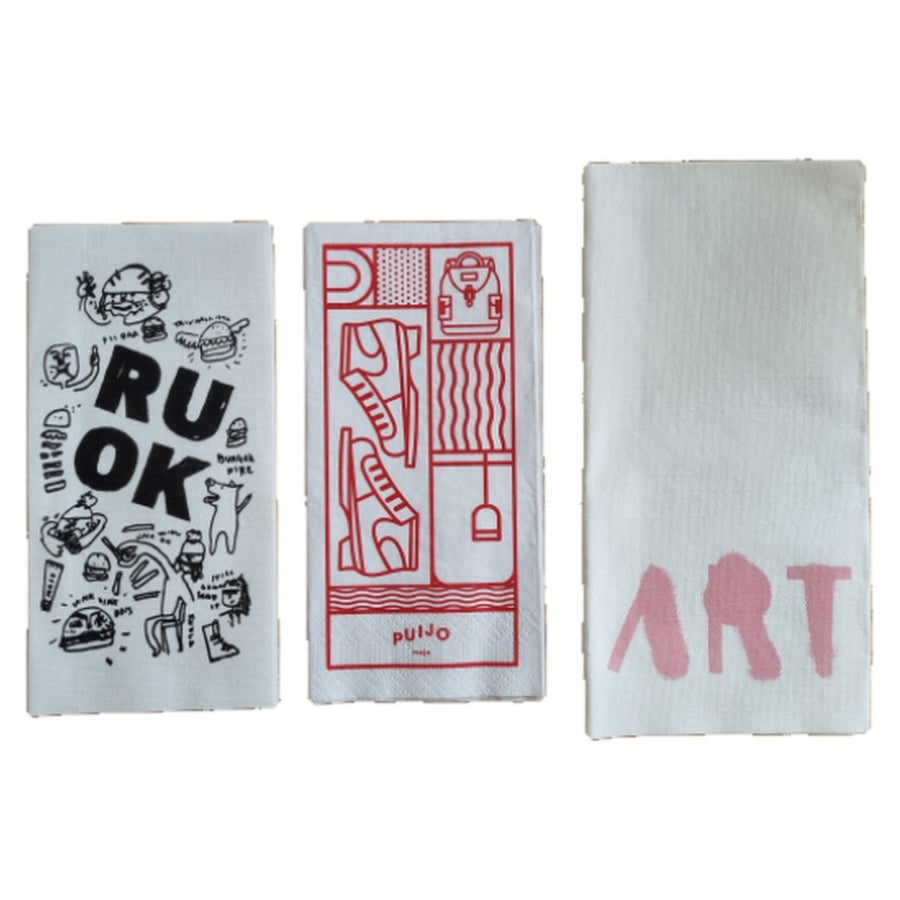 Bedrukte servetten met logo - maatwerk verpakking RE-PACKED