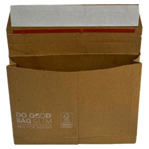 Do Good Bag Slim – stevige kartonnen verzendverpakking met plakstrip en scheurstrip